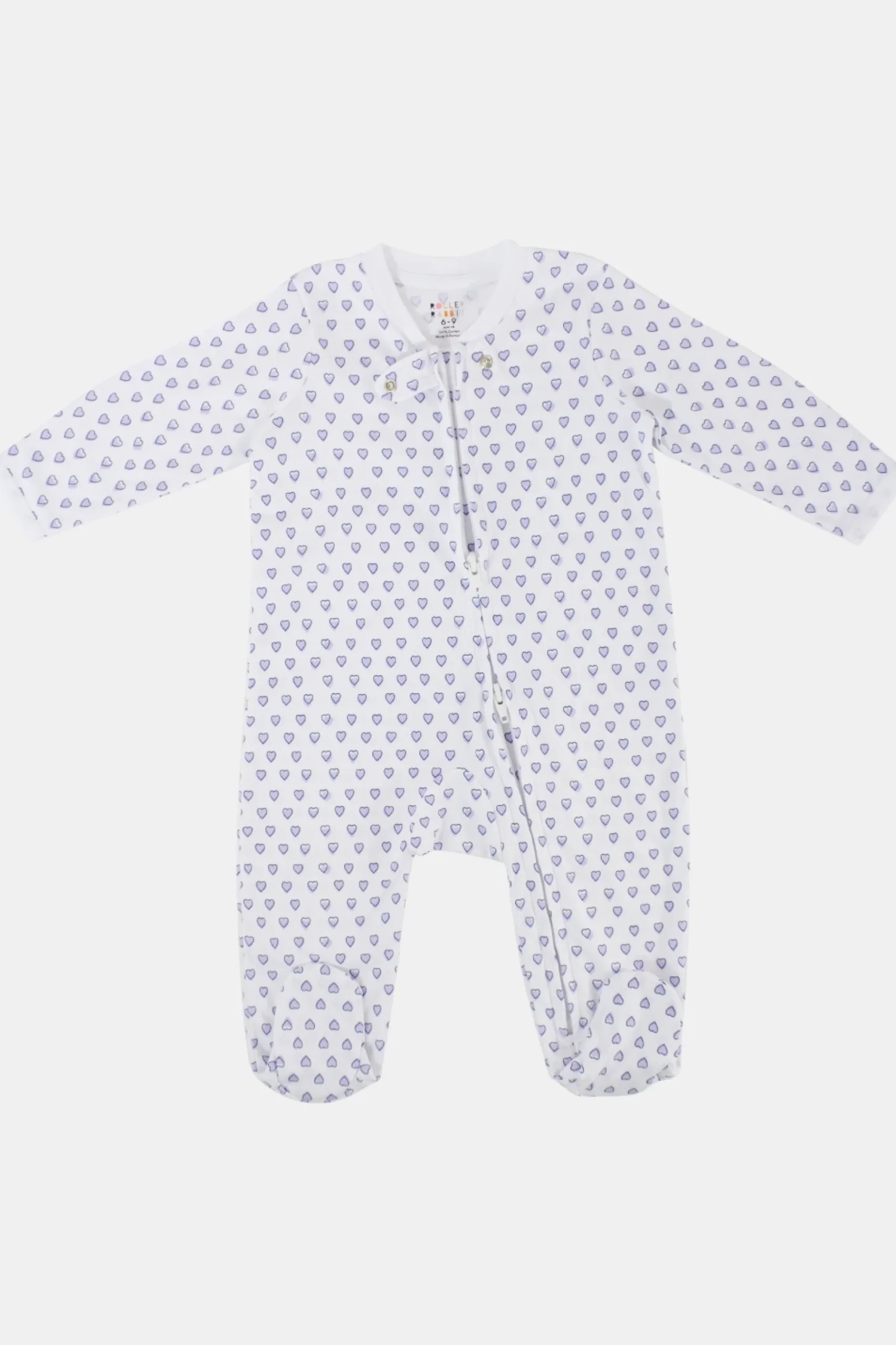 Baby Roller Rabbit Pajamas | Infant Hearts Zipper Footie