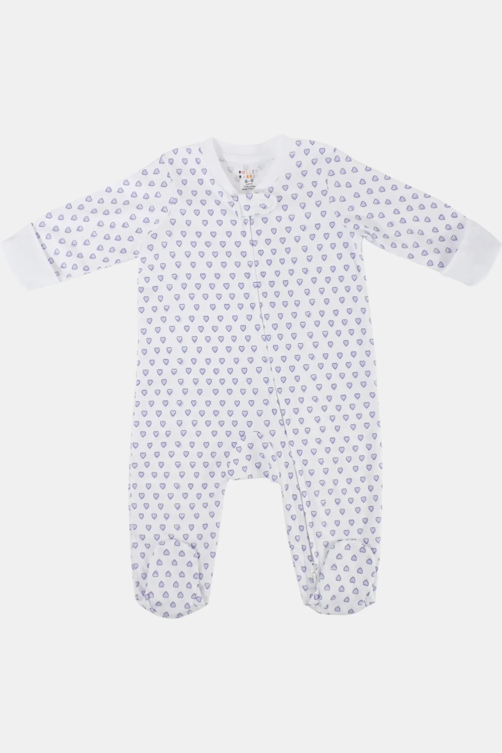 Baby Roller Rabbit Pajamas | Infant Hearts Zipper Footie