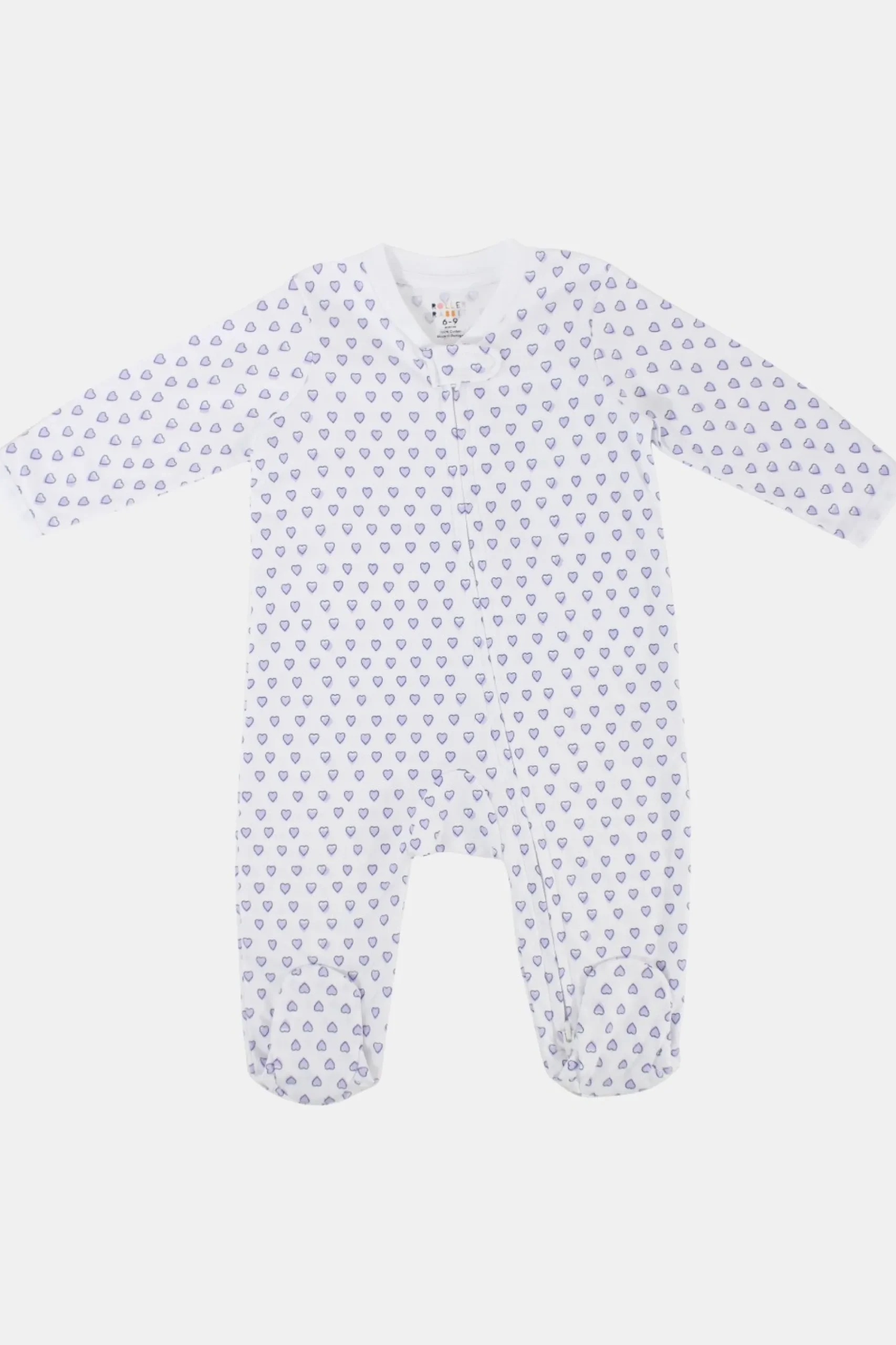 Baby Roller Rabbit Pajamas | Infant Hearts Zipper Footie
