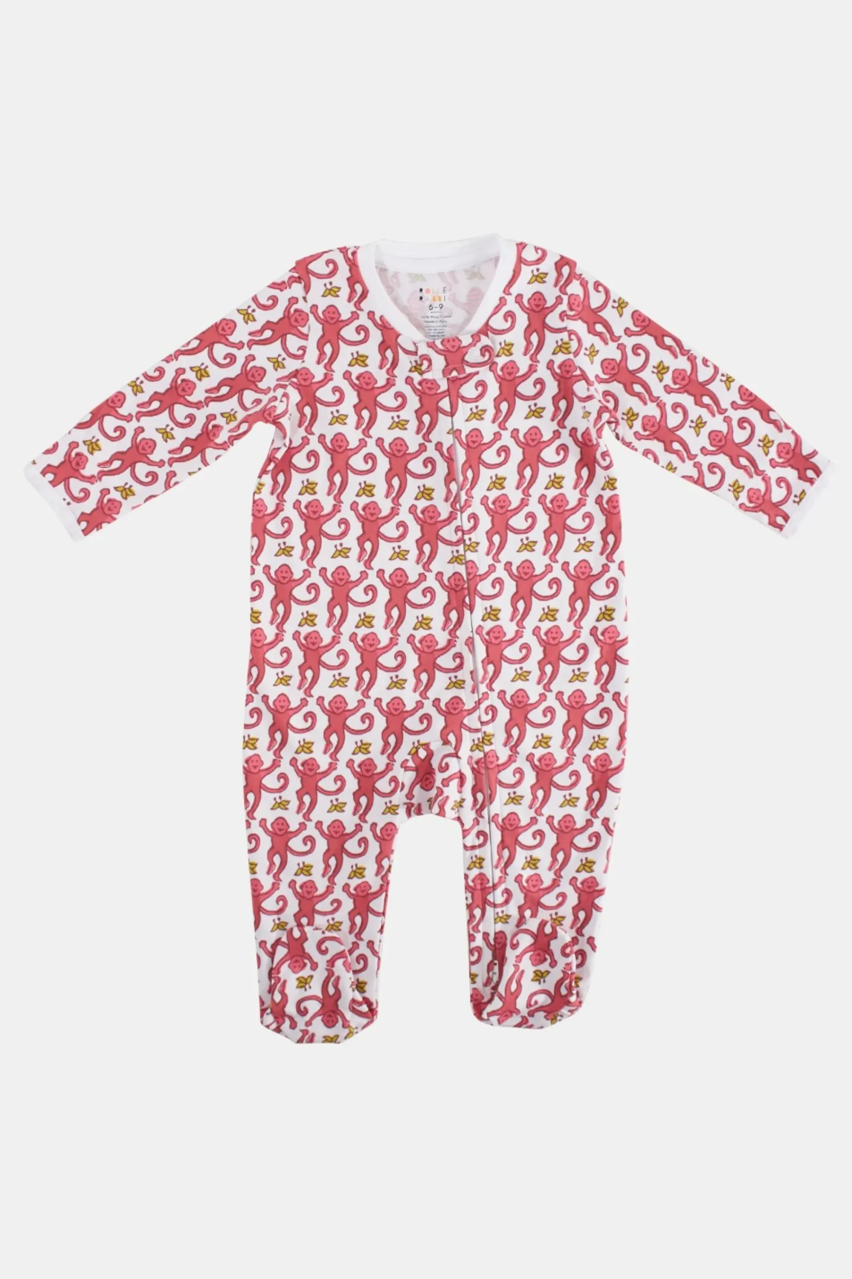 Baby Roller Rabbit Pajamas | Infant Monkey Zipper Footie