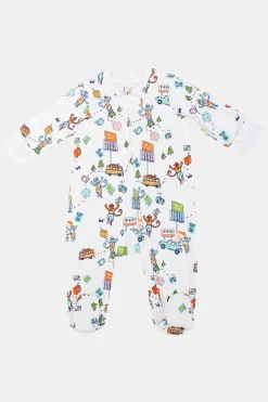 Baby Roller Rabbit Pajamas | Infant On The Road Zipper Footie