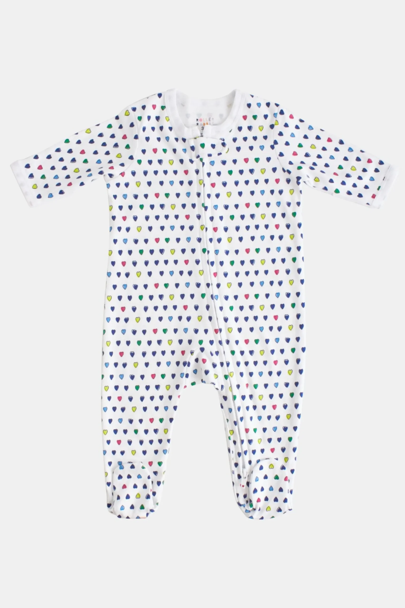 Baby Roller Rabbit Pajamas | Infant Pop Hearts Zipper Footie