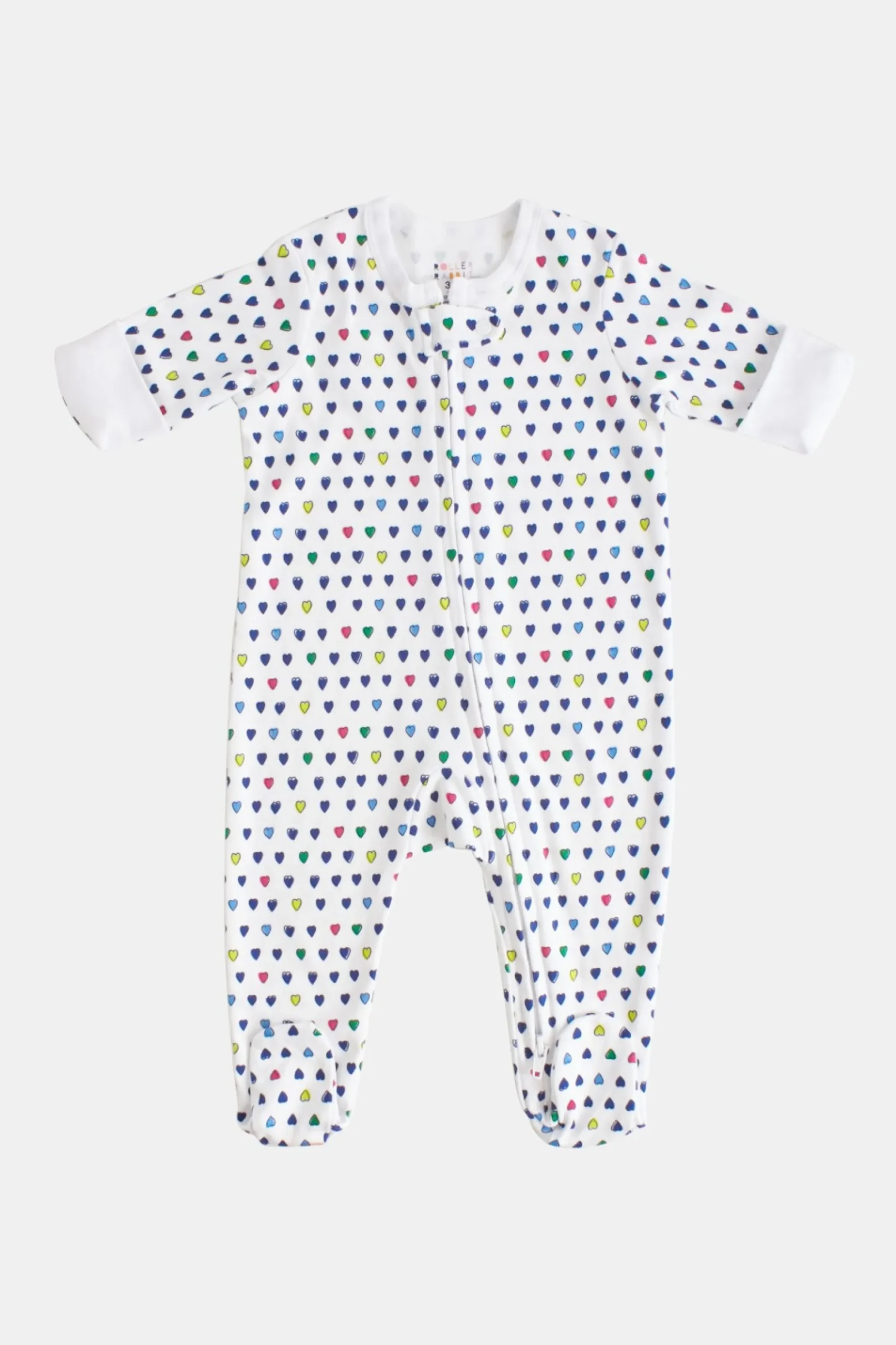 Baby Roller Rabbit Pajamas | Infant Pop Hearts Zipper Footie