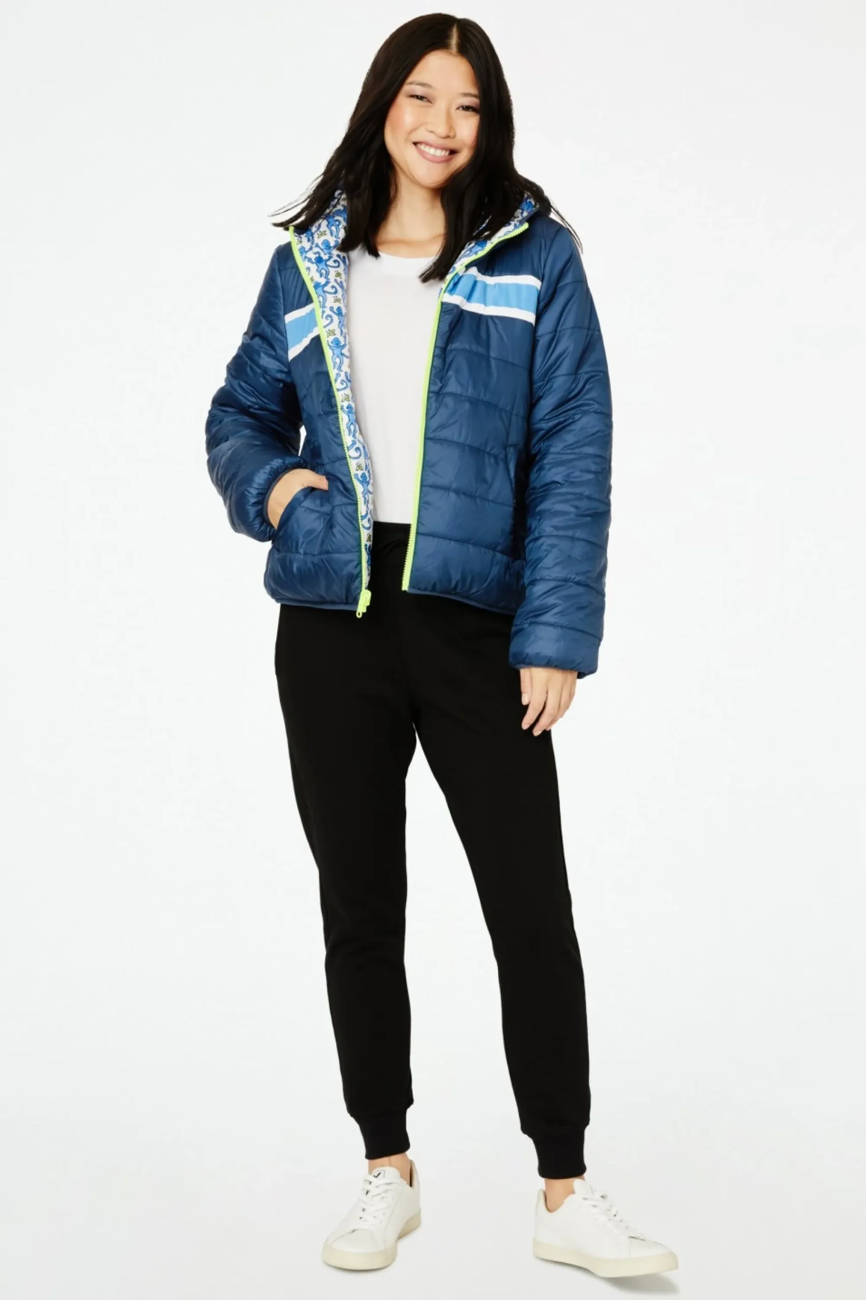 Women Roller Rabbit Tops | onkey Reveribe Hooded Puffer