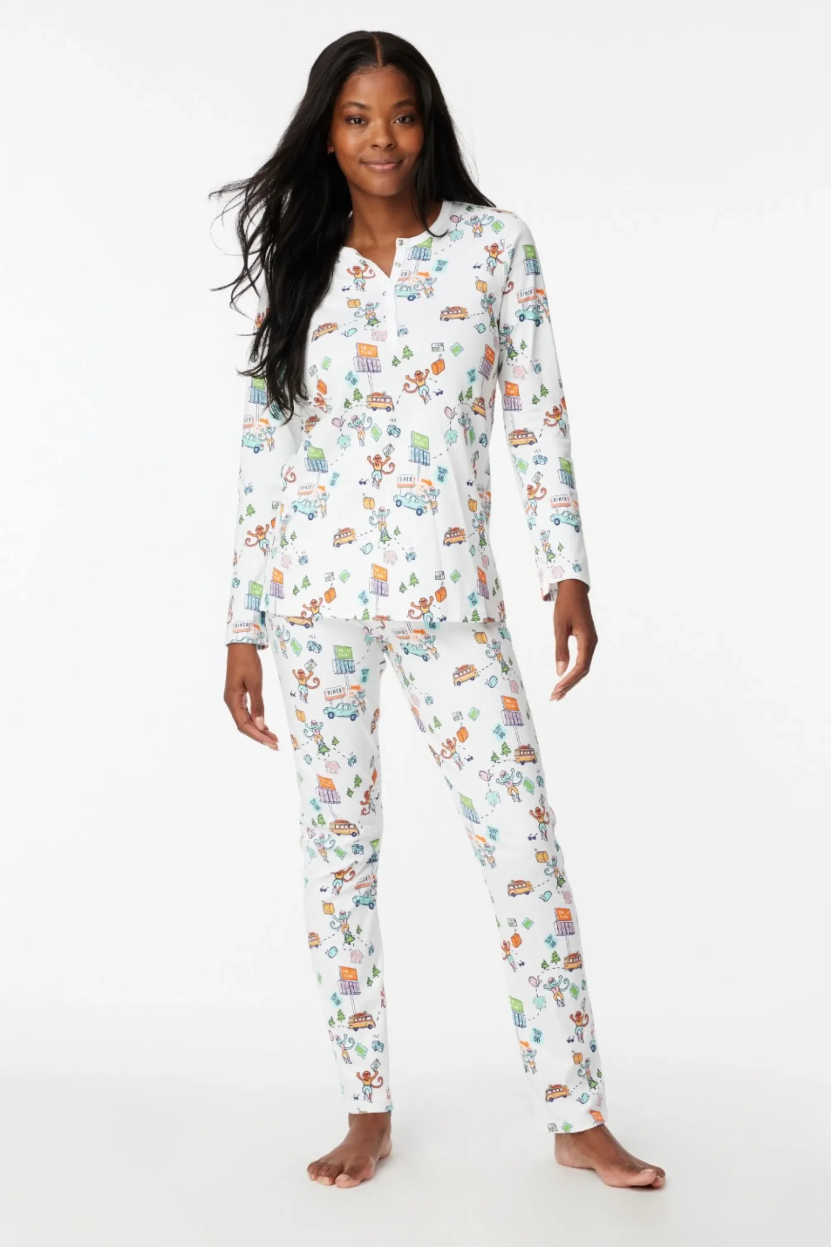 Women Roller Rabbit Pajamas | On The Road Pajaa