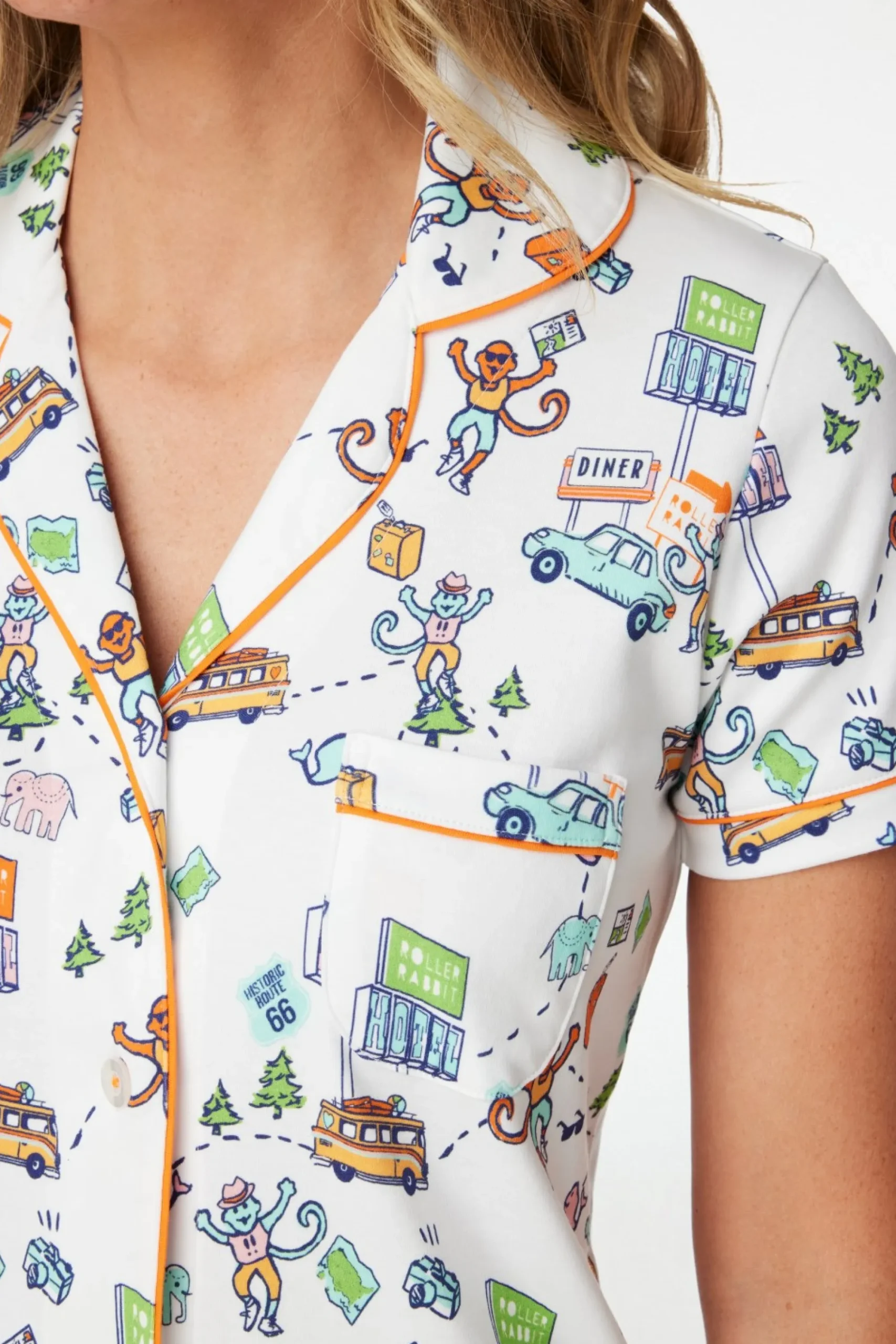 Women Roller Rabbit Pajamas | On The Road Poo Pajaa