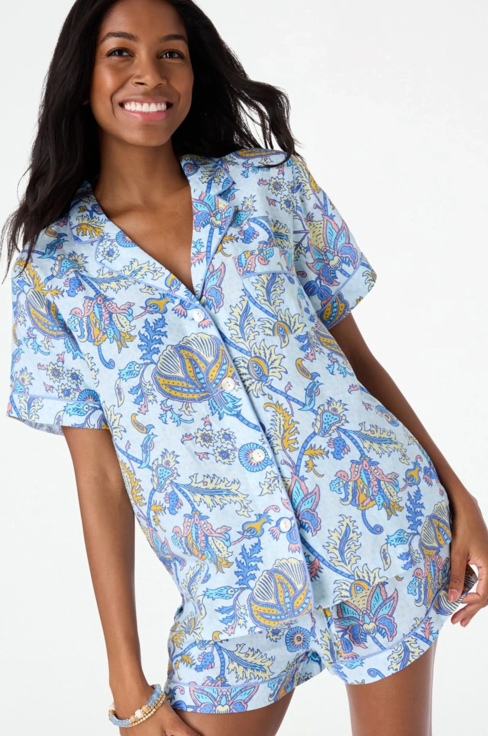 Women Roller Rabbit Pajamas | Textured Aanda ivy et